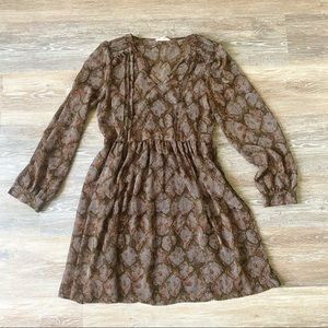Long Sleeve Animal Print Dress